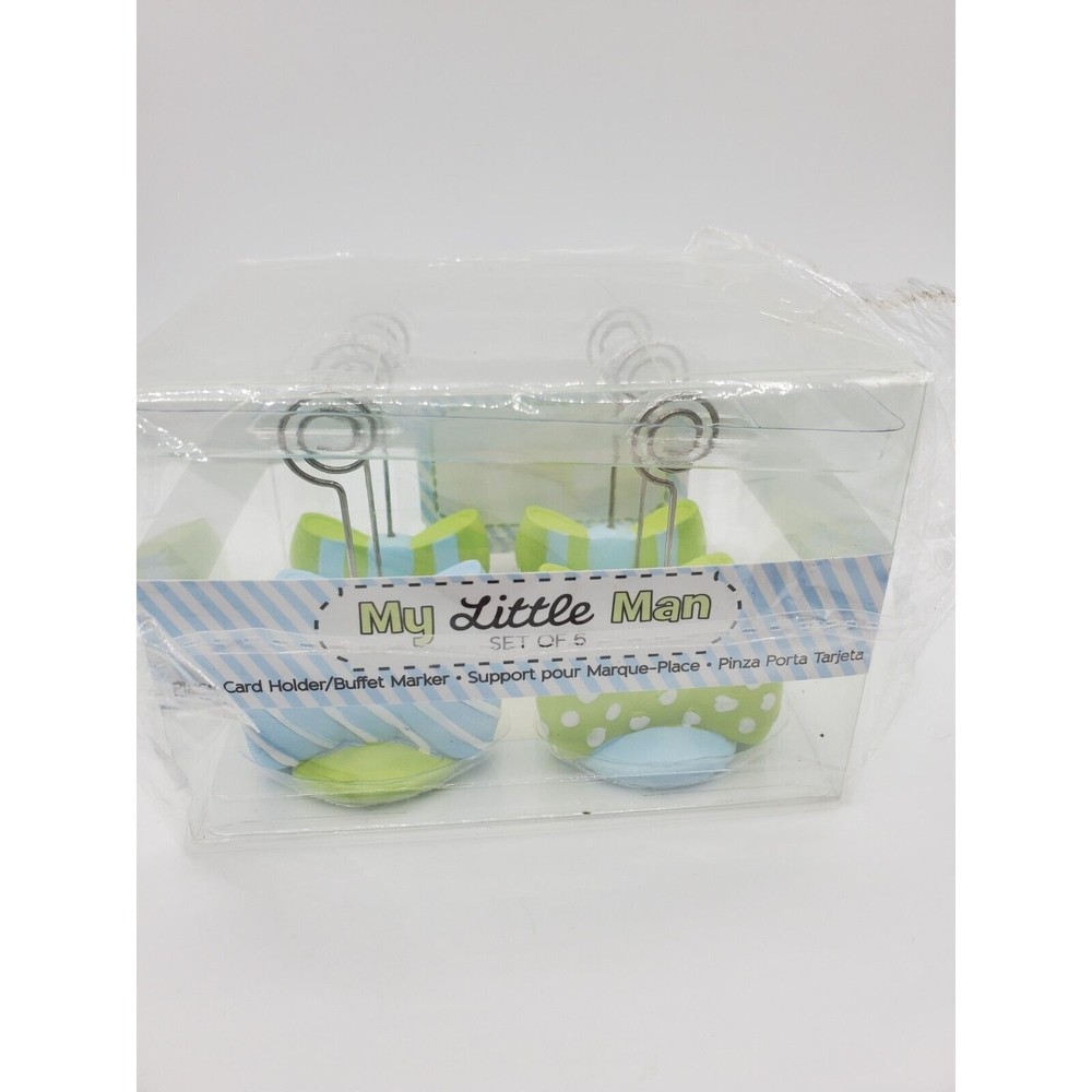 NIB 6 Bowtie Place Card Holders Birthday Party Baby Shower Table Decor W/ Cards